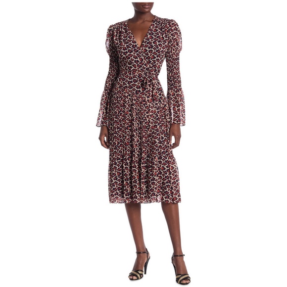 NWT Diane von Furstenberg DVF Leopard Midi Wrap DressChic for